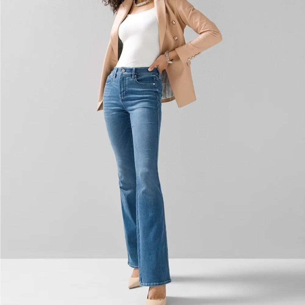WHBM High-Rise Everyday Soft Denim Skinny Flare Jeans Color Hawthorn Vintage - Picture 12 of 12
